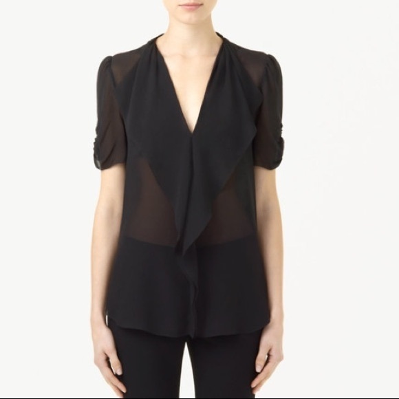 Babaton Black Silk Blouse - Picture 1 of 5